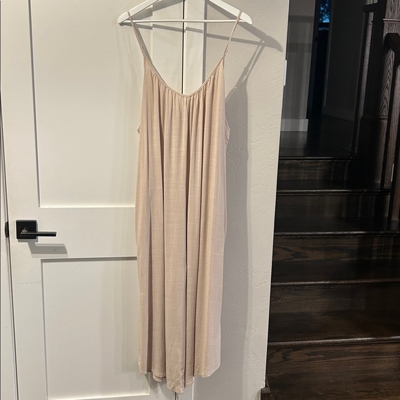 Hunter & Brown Beachy BOHO Casual Flowy One Piece Sleeveless Jumpsuit Tan XL - Picture 2 of 15